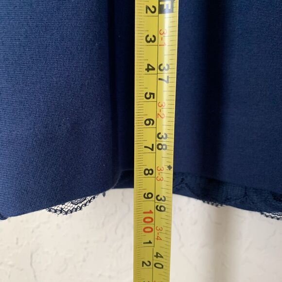 Trina Turk Dress 10 Blue Sheath 3/4 Sleeve Career Office Elegant Quiet Luxury - Picture 9 of 12